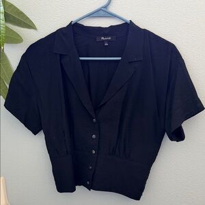 Madewell Black Short Sleeve Button-Down Shirt